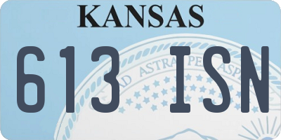 KS license plate 613ISN
