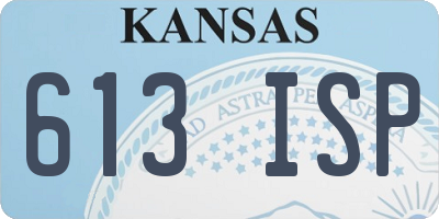 KS license plate 613ISP
