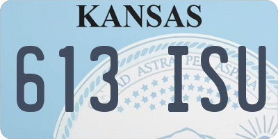 KS license plate 613ISU