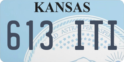 KS license plate 613ITI