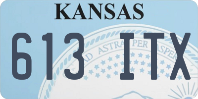 KS license plate 613ITX