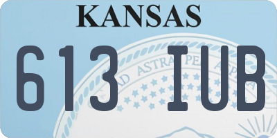 KS license plate 613IUB