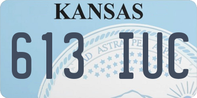 KS license plate 613IUC