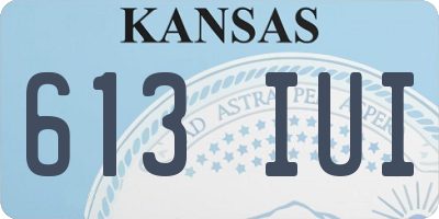 KS license plate 613IUI