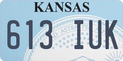 KS license plate 613IUK