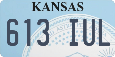 KS license plate 613IUL