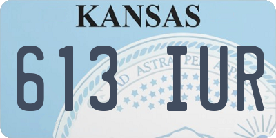 KS license plate 613IUR