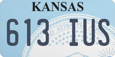 KS license plate 613IUS