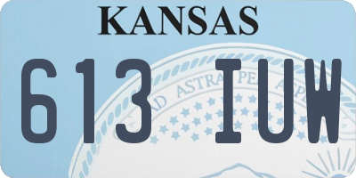 KS license plate 613IUW