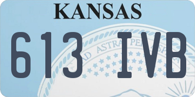 KS license plate 613IVB
