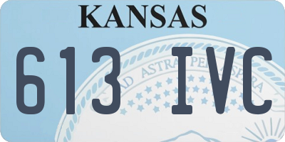KS license plate 613IVC