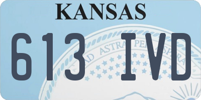 KS license plate 613IVD