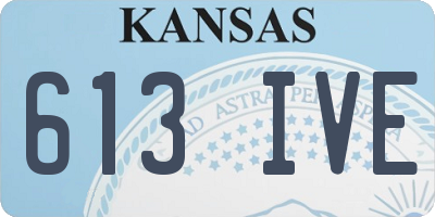 KS license plate 613IVE