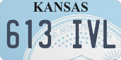 KS license plate 613IVL