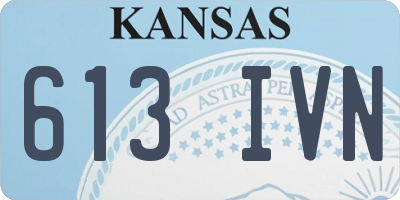 KS license plate 613IVN