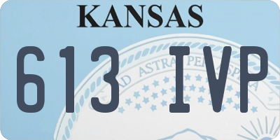 KS license plate 613IVP