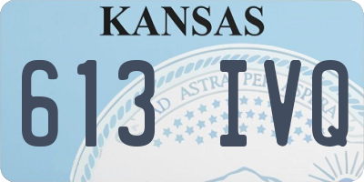 KS license plate 613IVQ