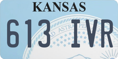 KS license plate 613IVR