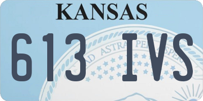 KS license plate 613IVS