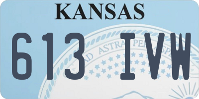 KS license plate 613IVW