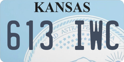 KS license plate 613IWC