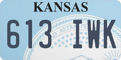 KS license plate 613IWK