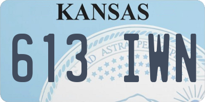 KS license plate 613IWN