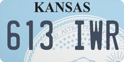 KS license plate 613IWR