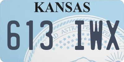 KS license plate 613IWX