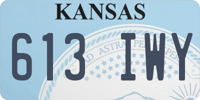 KS license plate 613IWY