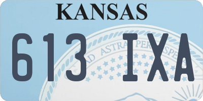 KS license plate 613IXA