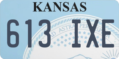 KS license plate 613IXE