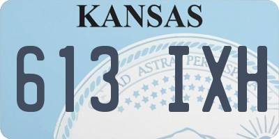 KS license plate 613IXH