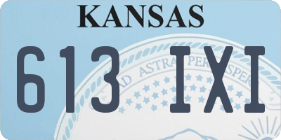 KS license plate 613IXI