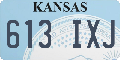 KS license plate 613IXJ