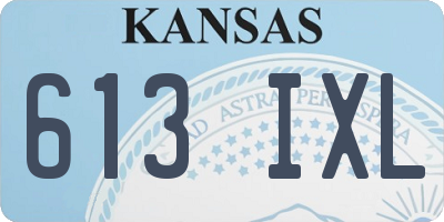 KS license plate 613IXL