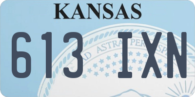 KS license plate 613IXN