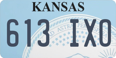 KS license plate 613IXO