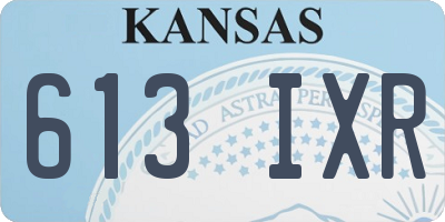 KS license plate 613IXR