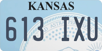 KS license plate 613IXU