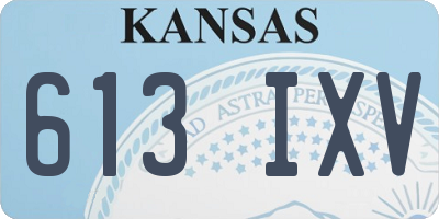 KS license plate 613IXV