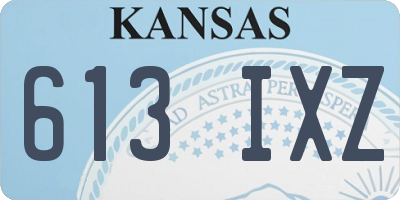 KS license plate 613IXZ
