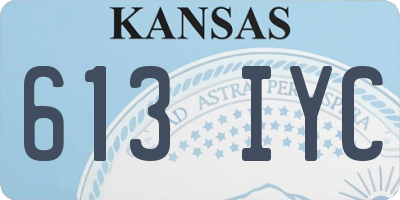 KS license plate 613IYC