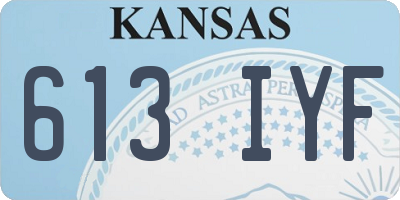 KS license plate 613IYF