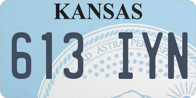 KS license plate 613IYN