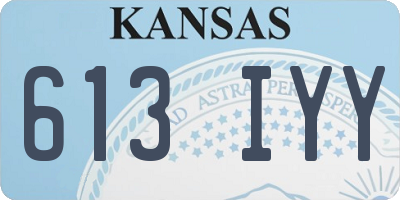 KS license plate 613IYY