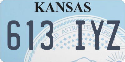 KS license plate 613IYZ
