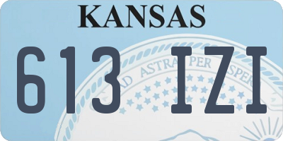 KS license plate 613IZI