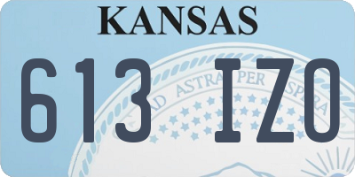 KS license plate 613IZO