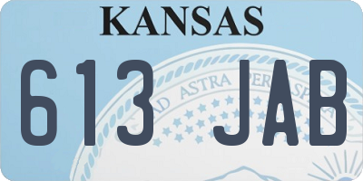 KS license plate 613JAB